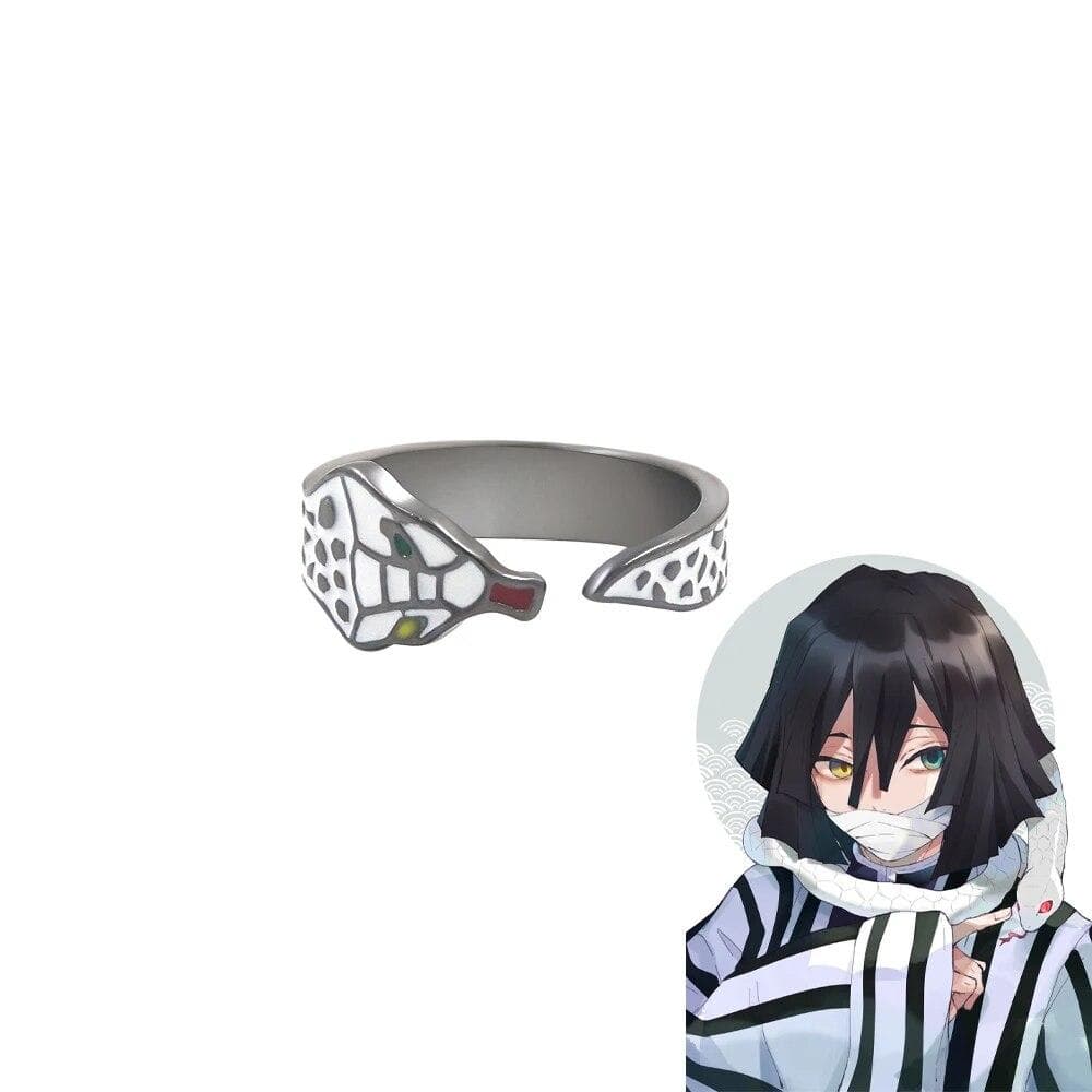 Demon Slayer Series Cosplay Ring Kimetsu No Yaiba Metal Enamel Open Adjustable Finger Ring for Women Men Anime Accessories resizable