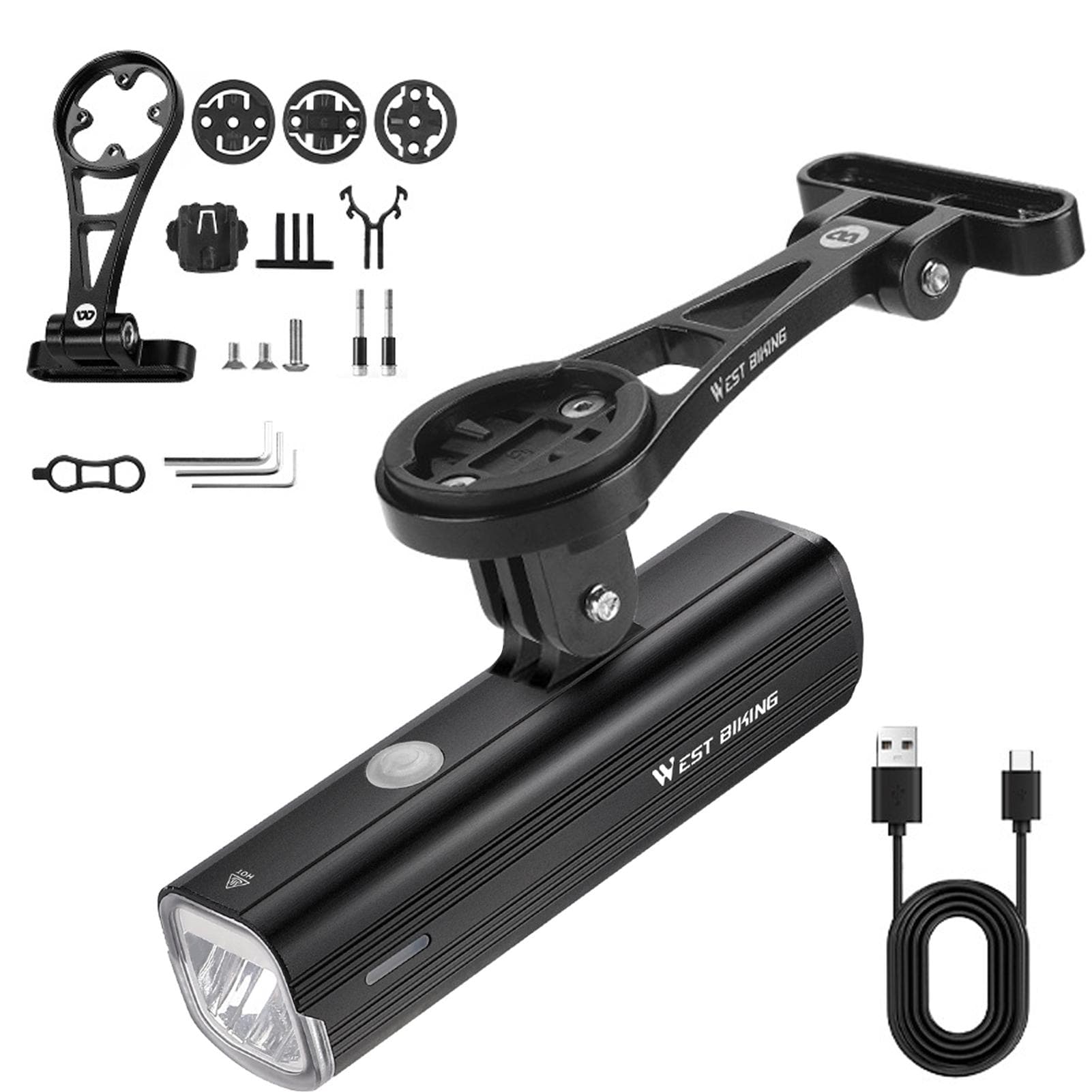 1000 Lumen 4500mAh Rechargeable Bicycle Headlight and Handlebar Stem Bike Computer Mount Set 1.60245E+11