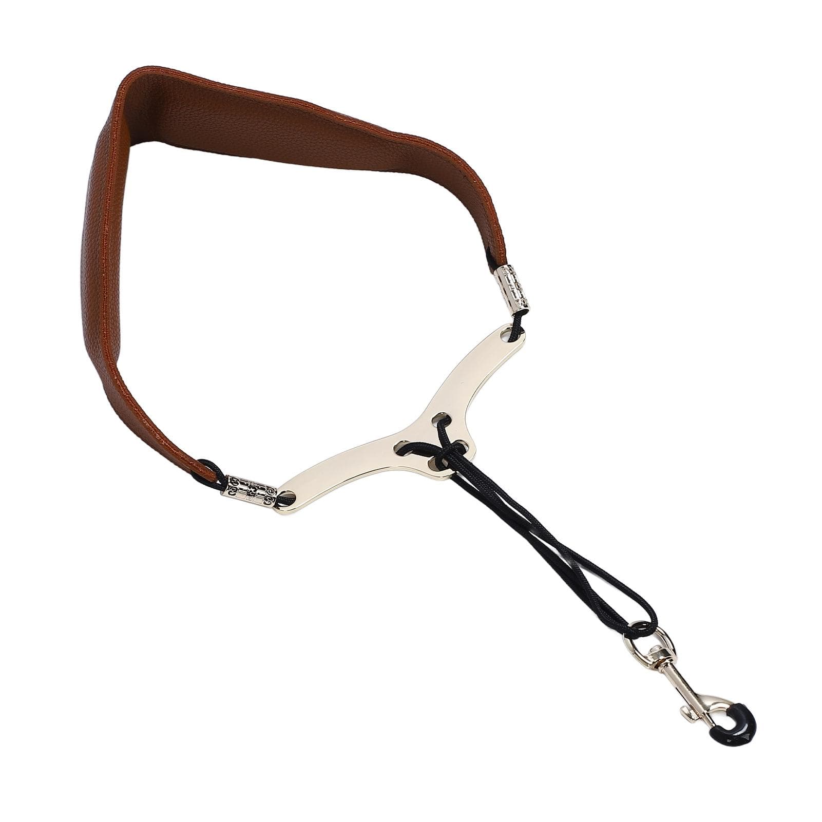 Saxophone Neck Strap for Alto Tenor Sax Breathable Adjustable Instrument Accessories with Metal coffee