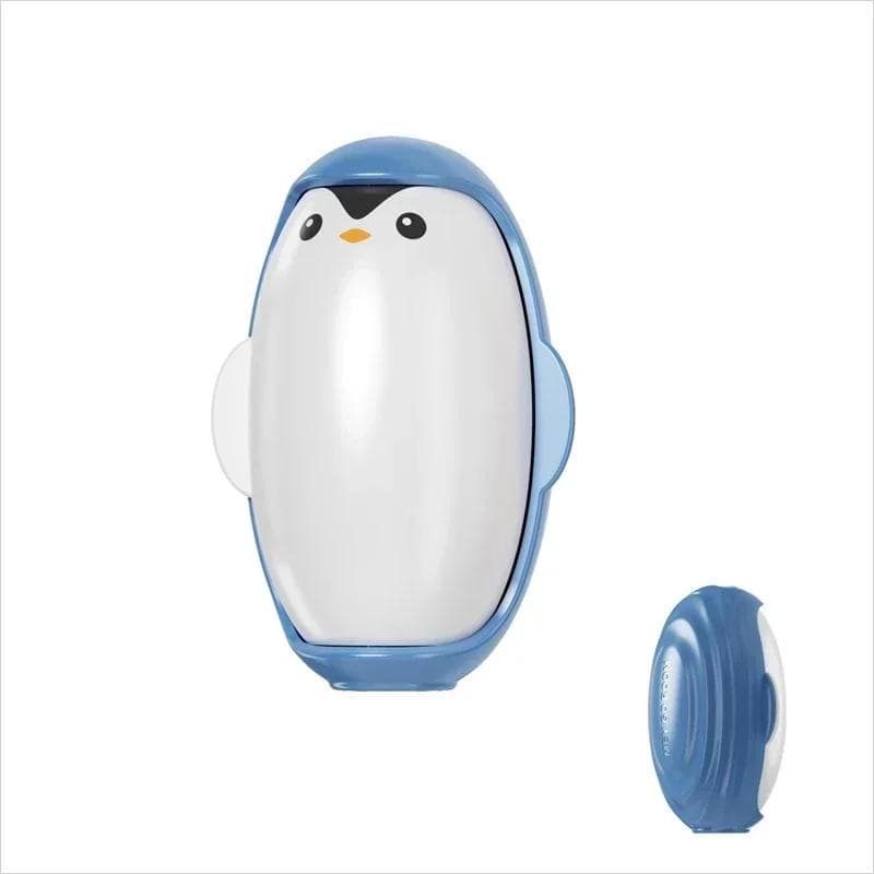 1PCS Penguin Lint Remover Reusable Washable Lint Roller Strong Adhesive Hair Sticking Machine Pet Hair Remover Home Clean Tool 10.7*7.4cm blue