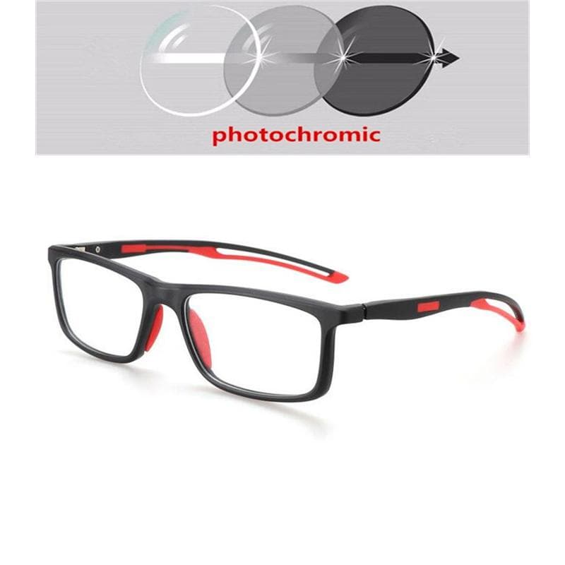 TR90 Sport Photochromic Gray Square Presbyopic Glasses UV400 Comfortable Elderly Glasses Power 0 To +400 4
