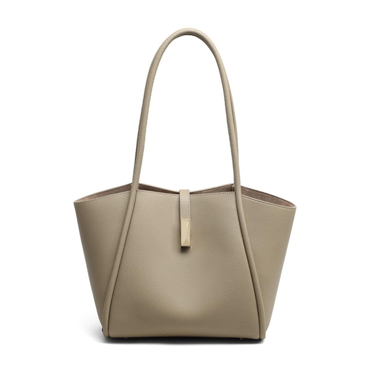 Tote Bag Niche Women's Bag Single Shoulder Commuter Bag Advanced Sense of Spring and Summer Leather Large Bag gray