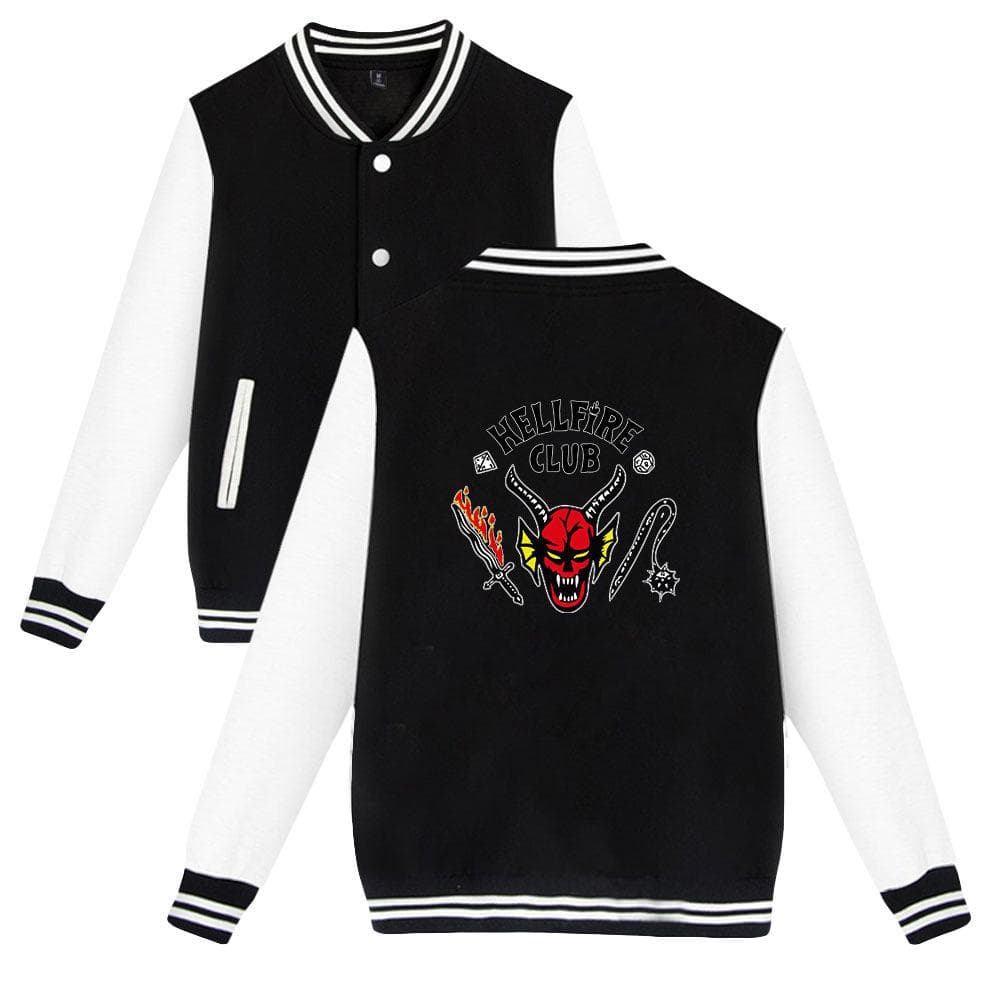 Fashion Unisex Hellfire Club Printed Sweatshirt Women/Men's Outdoor Sport Hoodie Jackets S black