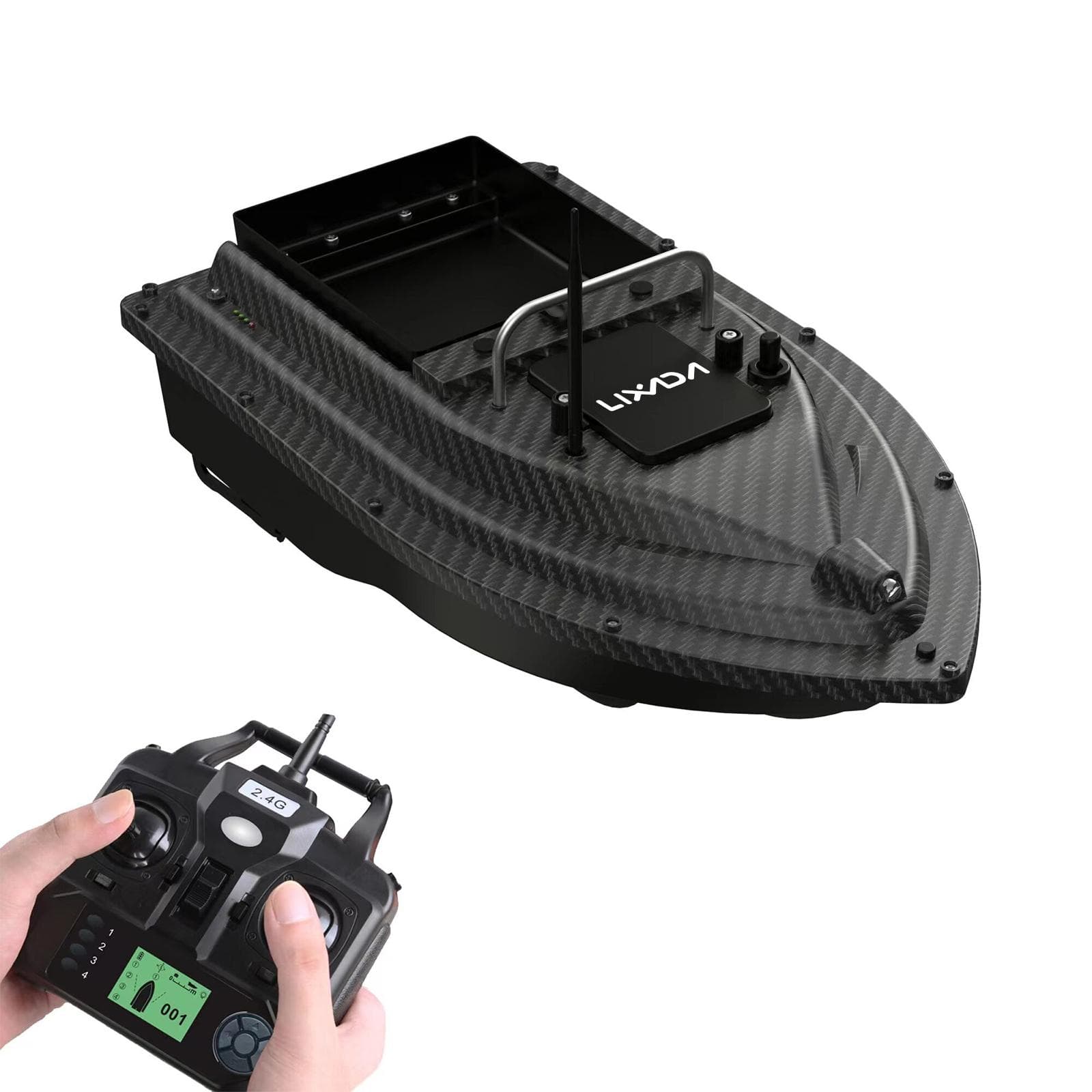 GPS Fishing Bait Boat with Large Bait Container Automatic Bait Boat with 400-500M Remote Range 5200mAh US Plug