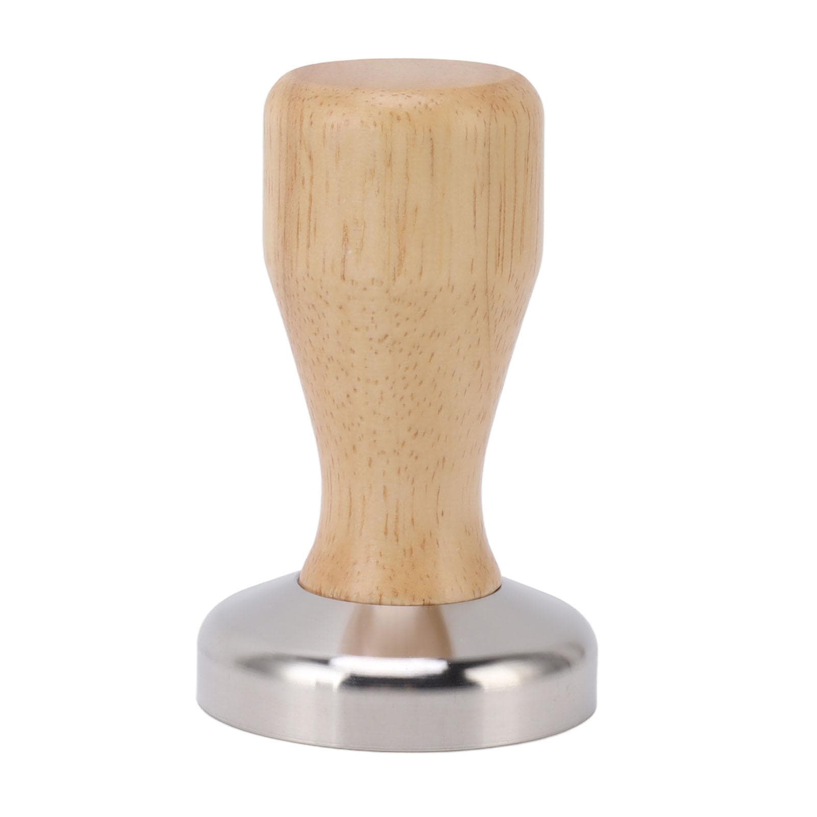 Coffee Tamper 304 Stainless Steel Base Coffee Powder Bean Press Hammer with Wooden Handle for Home