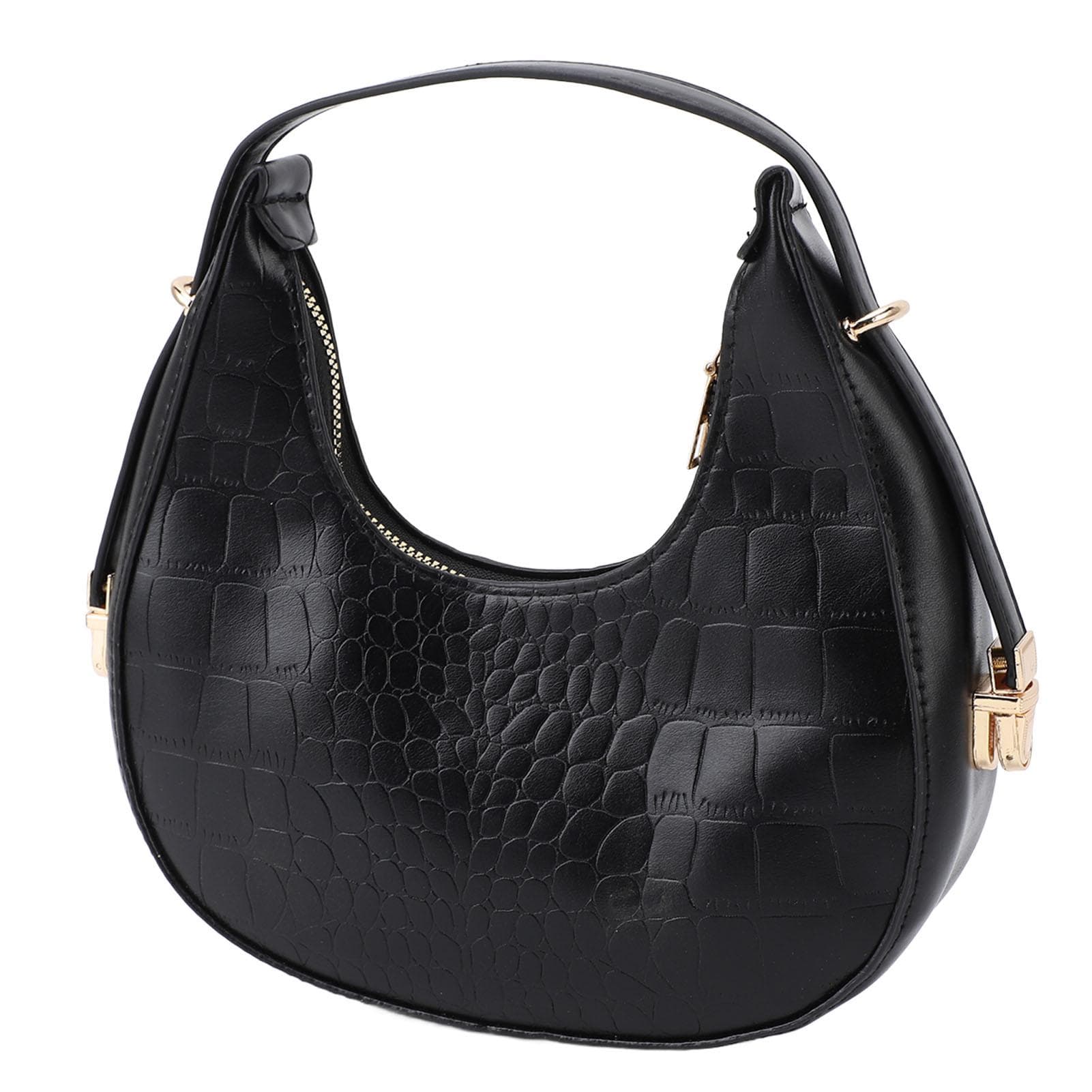 Women Handbag French Style Minimalist and Fashionable Single Shoulder Top Handle Purse Bag Gold black