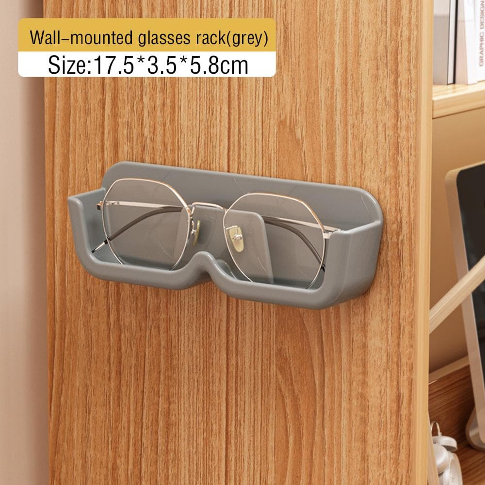 High End Glass Display Cabinet Glasses Storage Box Wall Mounted Perforated Free Sunglasses Storage Rack Sunglass Home Tidying grey