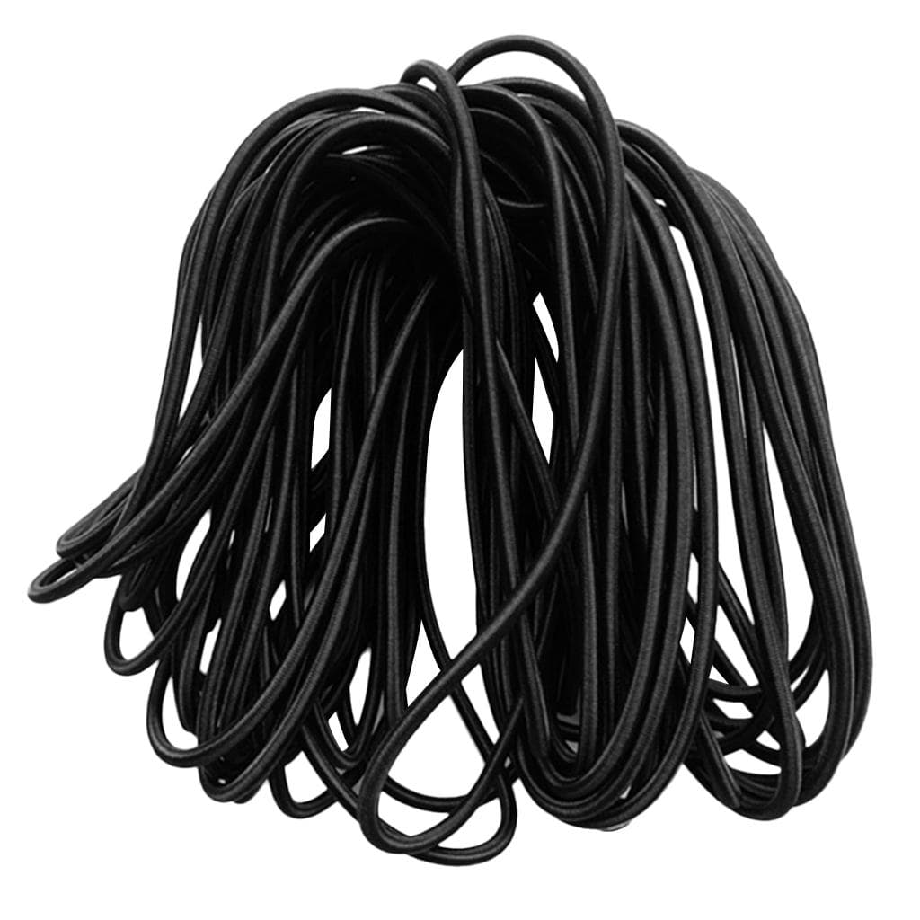 6mm Elastic Bungee Rope Shock Cord Tie Down Roof Rack UV Stable  50m 10m black