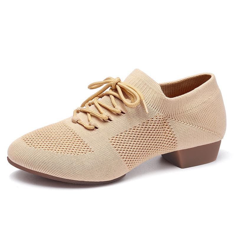 Women's Dance Training Shoes Professional Teacher Latin Dance Shoes Indoor Outdoor Square Jazz Ballroom Dance Shoes 35 camel