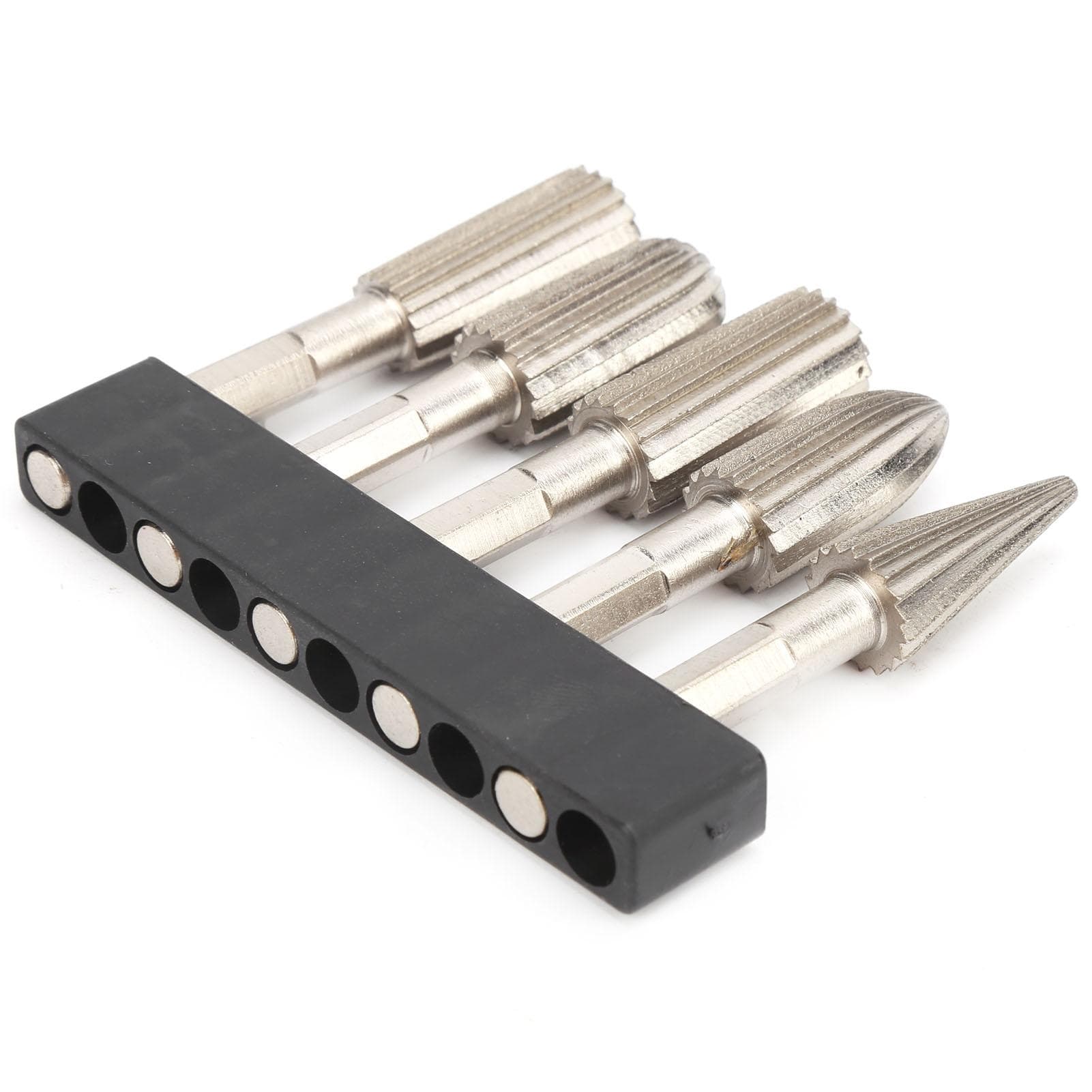 5Pcs Rotary File 14in Hex Shank Double Cut Metal Grinder Drill Bit Set for Carving Polishing