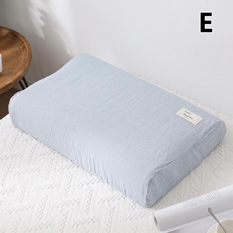 1PC Zippered Cotton Pillow Cover Latex Pillowcase Contour Memory Foam Rebound Pillow Case L