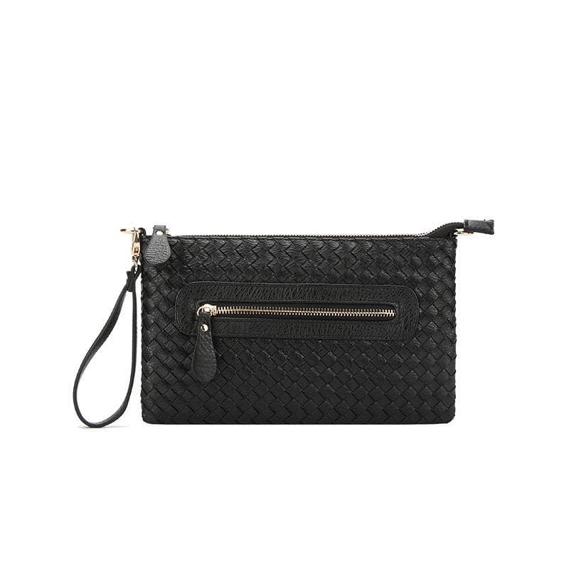 Fashionable Hand-held Woven Women's Bag, Large-capacity Pu Soft Leather Envelope Bag, Single-shoulder Crossbody Bag
