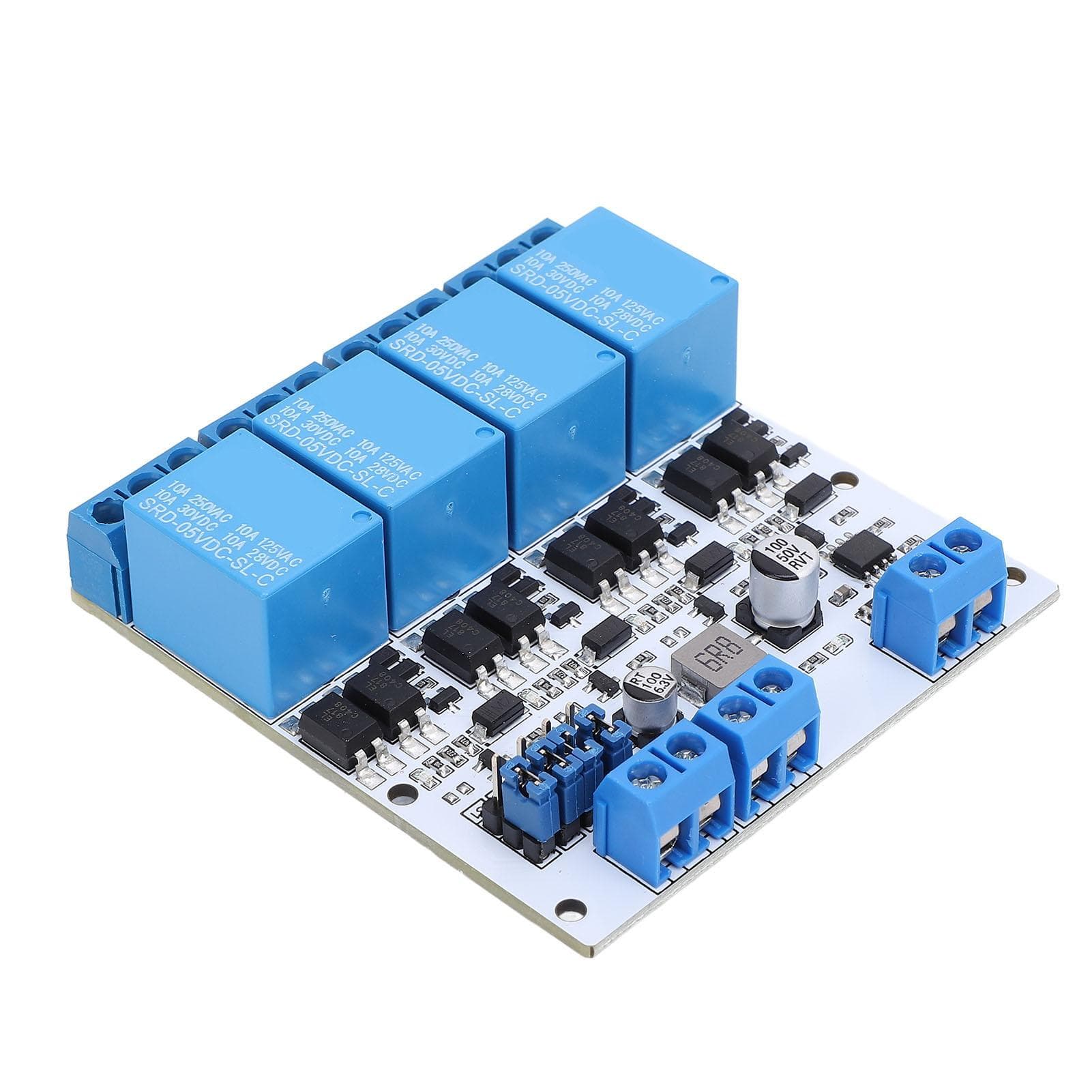 Adjustable GPIO Relay Module with Optocoupler PCB 4 Channel High Low Level Control Strong Driving