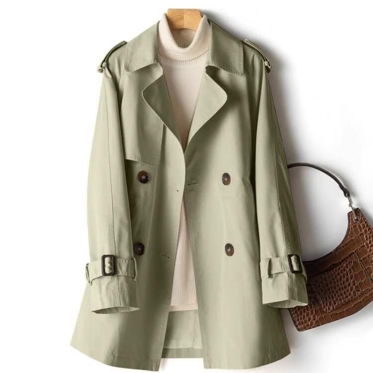 Spring and Autumn New Style Windbreaker Mid-Length Small Man Waist British Style Fashion Jacket Waist Adjustable M
