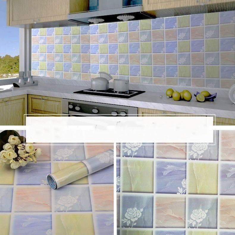 Oil-proof Kitchen Stove Sticker Self Adhesive Wallpapers Waterproof High Temperature Resistant Kitchen Decoration Contact Paper 60cm x 500cm
