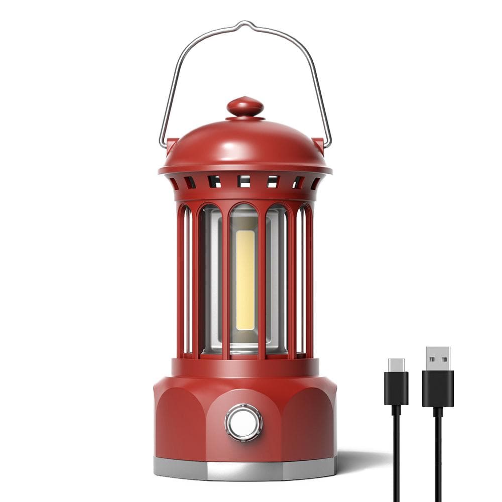 Rechargeable Cordless Camping Lamp Stepless Dimming Outdoor Retro Tent Light Home Atmospheres red