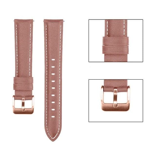 22mm 20mm Leather Band for Samsung Galaxy Watch 3 41mm 45mm Bracelet For Active 2 / Watch 4 Watch5 Watch6 Replacement Strap Galaxy Watch3 45mm pink