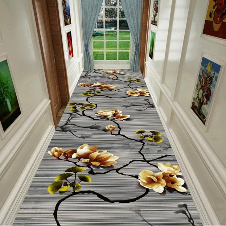 European Long Corridor Carpets for Hallway Living Room Decoration Home Anti-skid Entry Floor Mats Hotel Lobby Stairway Area Rugs Customized size