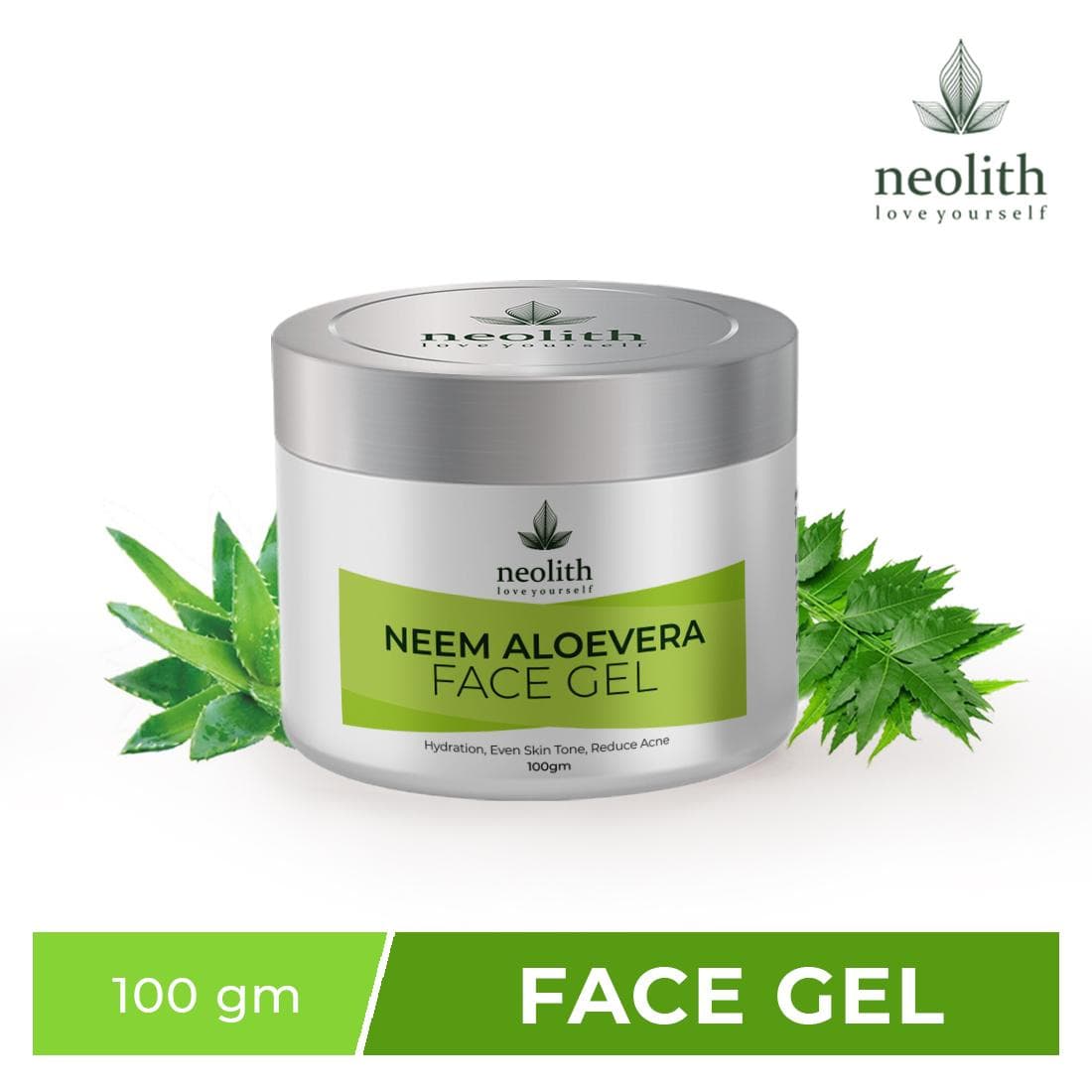 Neolith Neem Aloe Vera Soothing & Hydrating Gel || Non-Toxic For Acne, Scars, Glowing & Radiant Skin Treatment || Paraben Free, Vegan ||100 gm 100 GM green