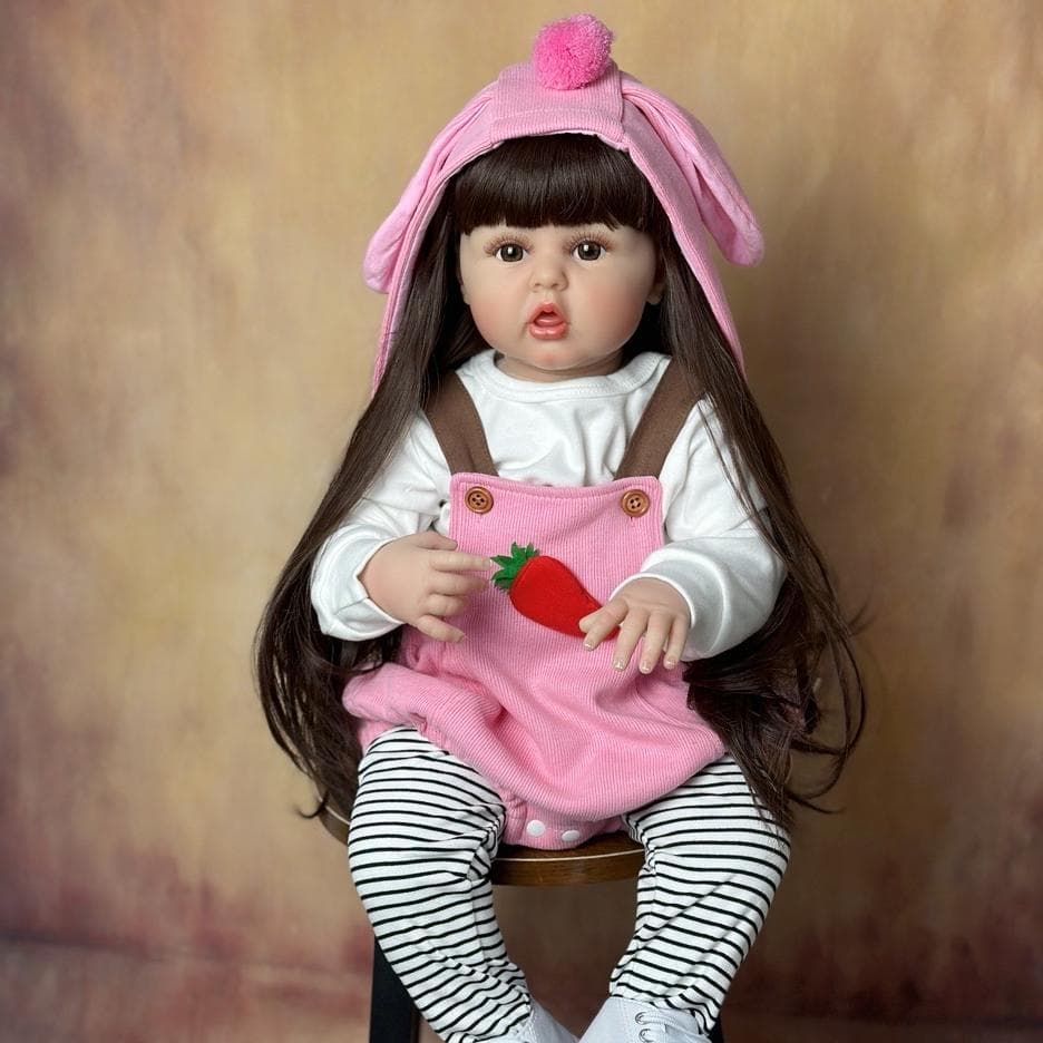 BZDOLL Reborn Vinyl Doll 60cm Soft Silicone For Girl Lifelike Princess Baby With Cloth Body Bebe Birthday Gift Dress Up