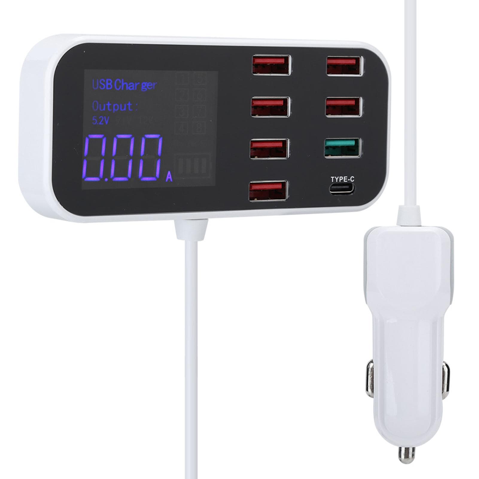 8 Ports Multiple USB Fast Chargers Charging Station Hubs Digital Display for IOSAndroid