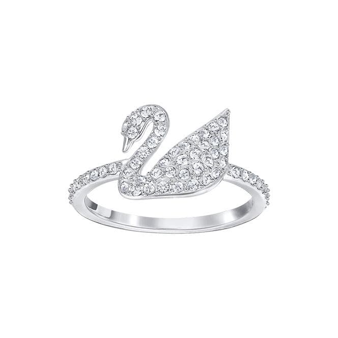 Swarovski Iconic Swan Rhodium Plated Ring Women rings 5258398 50