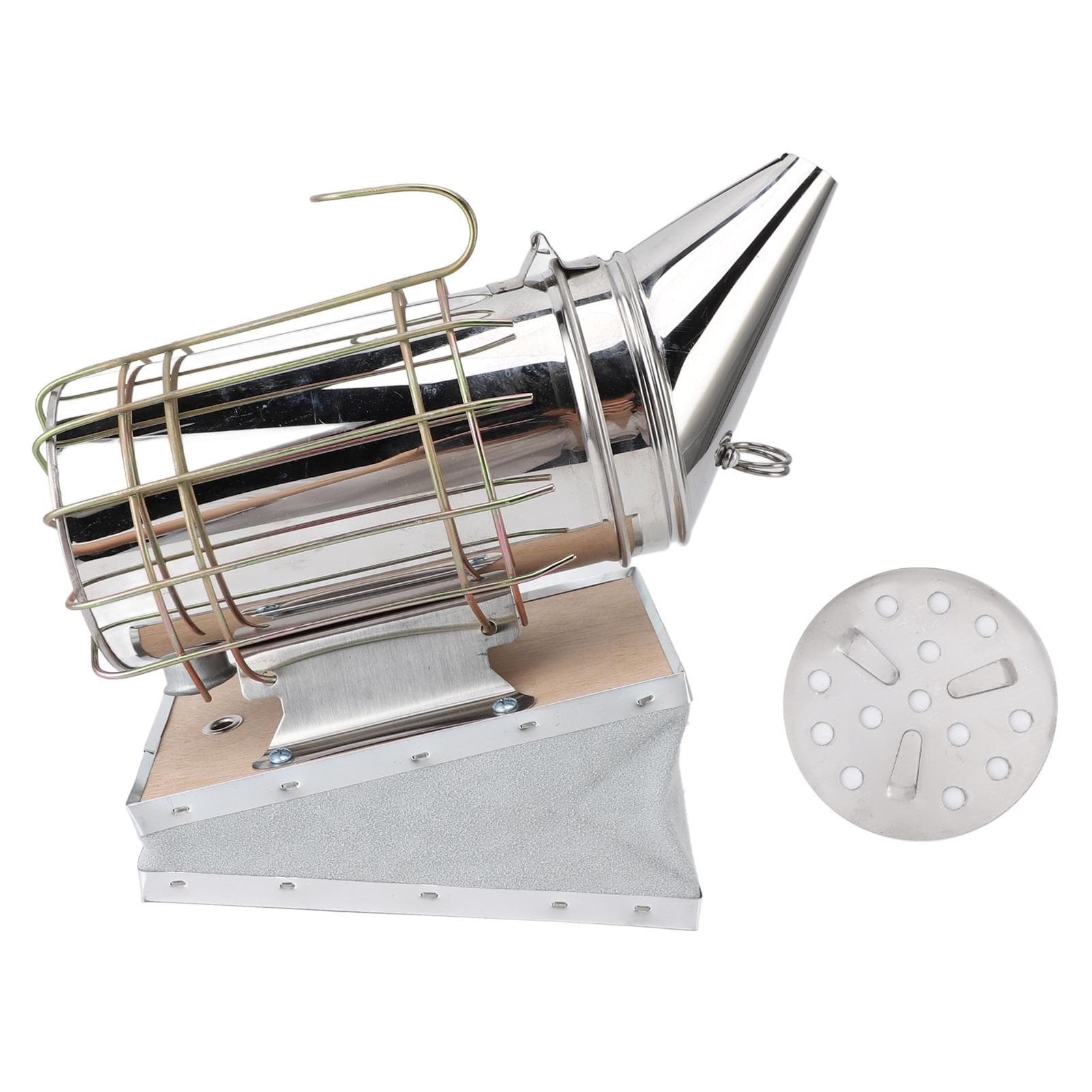 Beehive Smoker Stainless Steel Solid Wood Bee Smoker Beekeeping Equipment with Filter for Beekeeper L gold