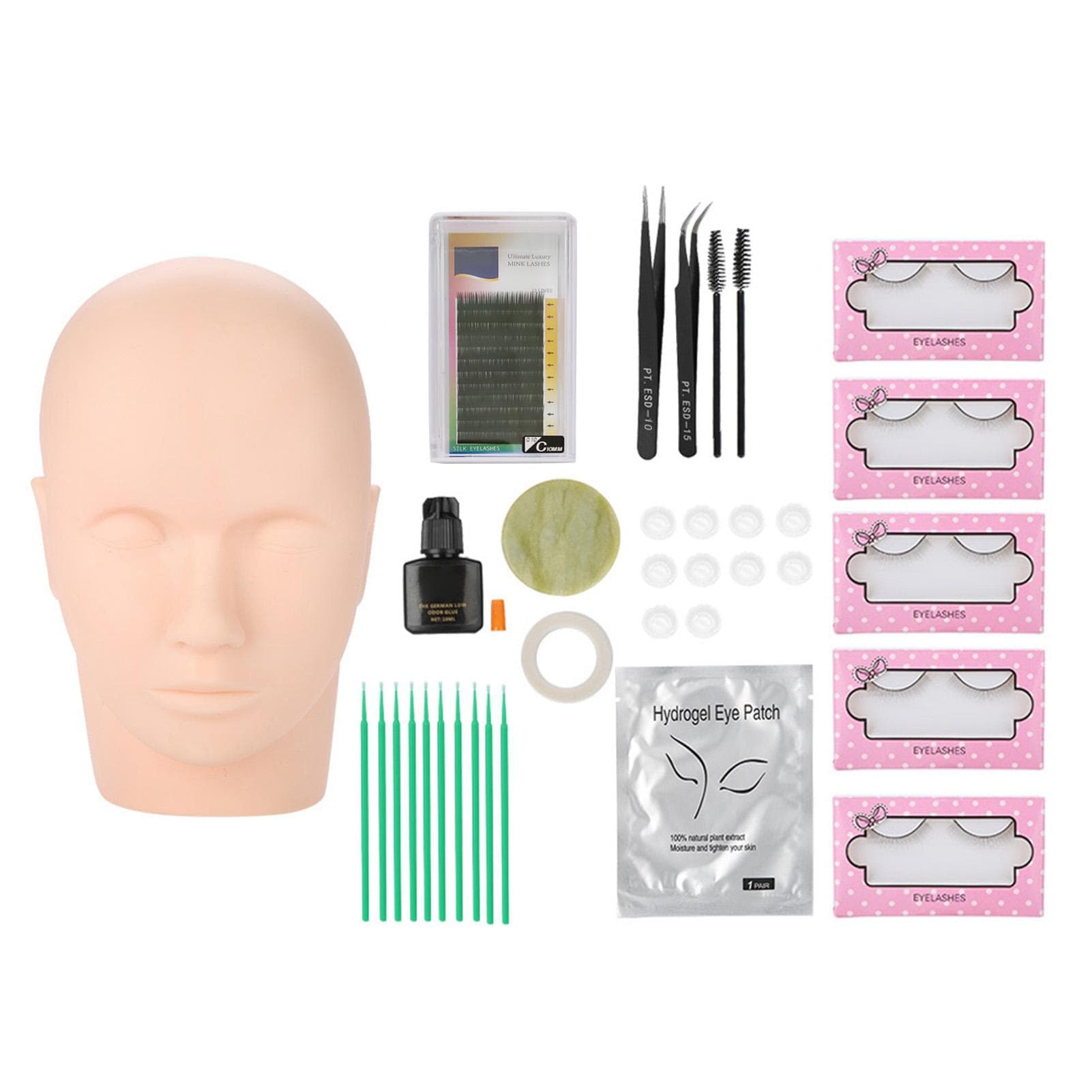 11pcs  Set Eyelashes Extension Kit Grafting False Eyelashes Tweezers Cleaning Rods Glue