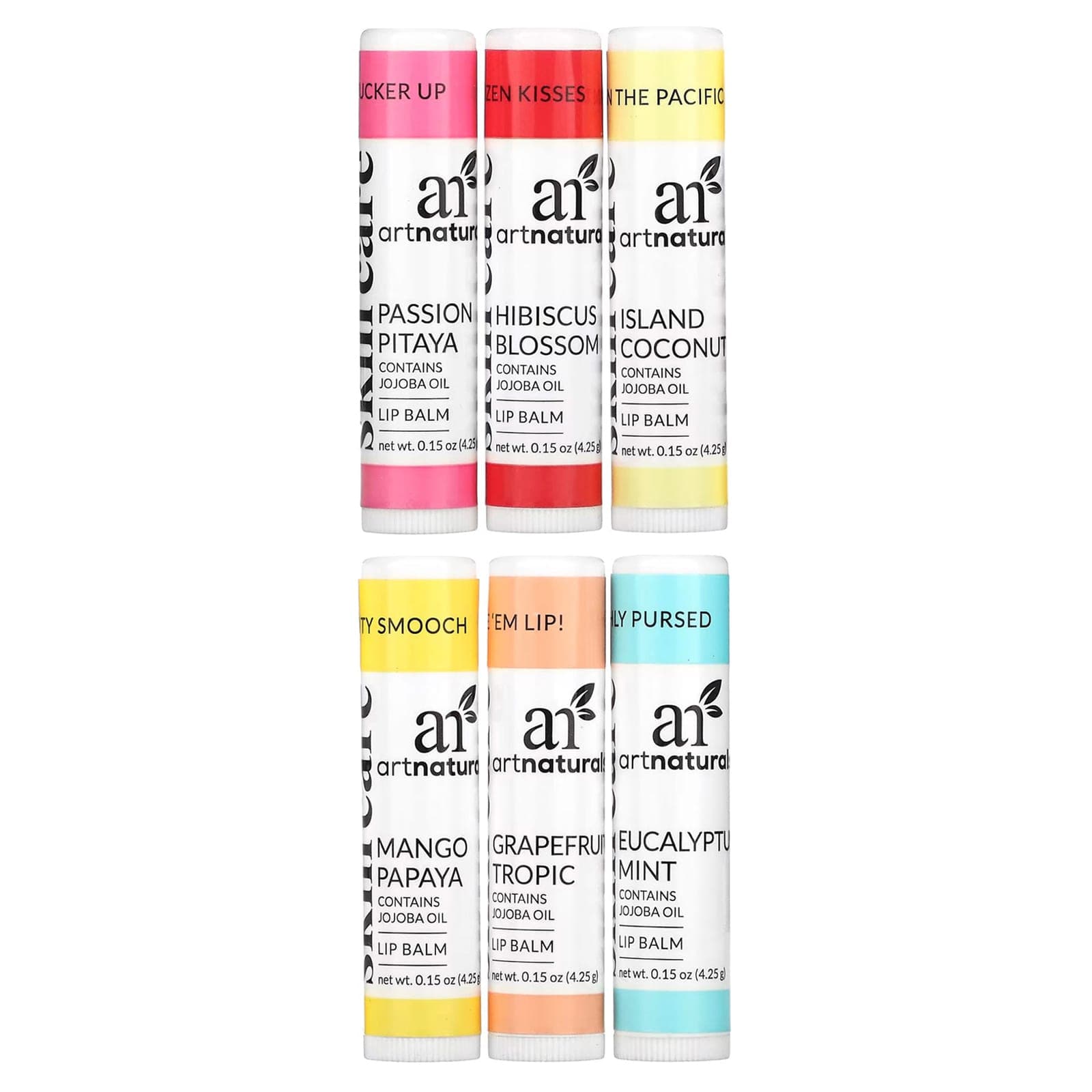 Artnaturals, Lip Balm Set, 6 Lip Balms, 4.25 G (0.15 Oz) Each