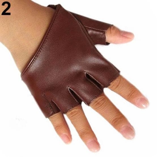 Fashion Sexy Women Girls Half Finger Fingerless Driving Dance Gloves Gifts brown