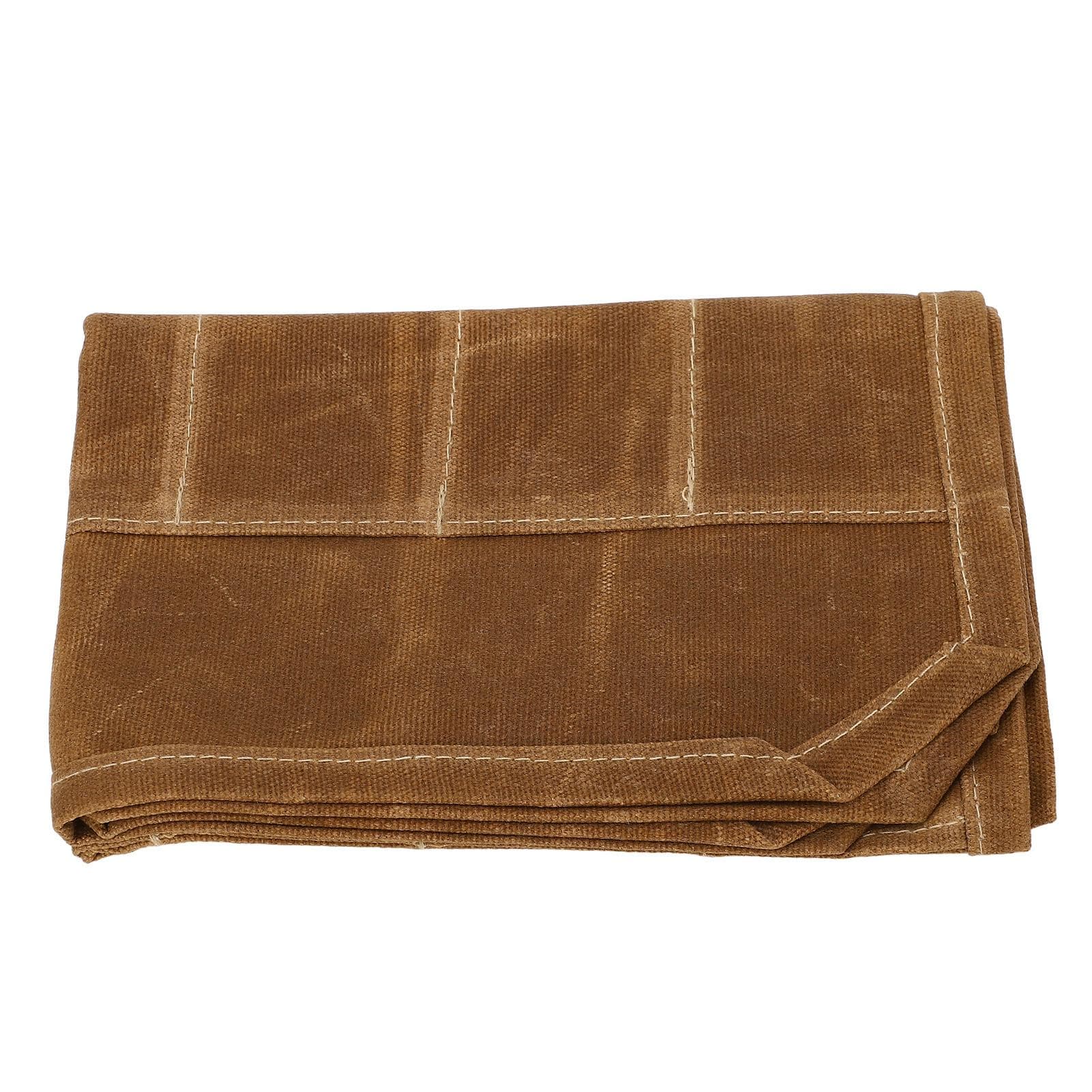 Waxed Canvas Knife Bag 7 Pocket Professional Foldable Chef Knife Roll Bag for Camping Barbecue