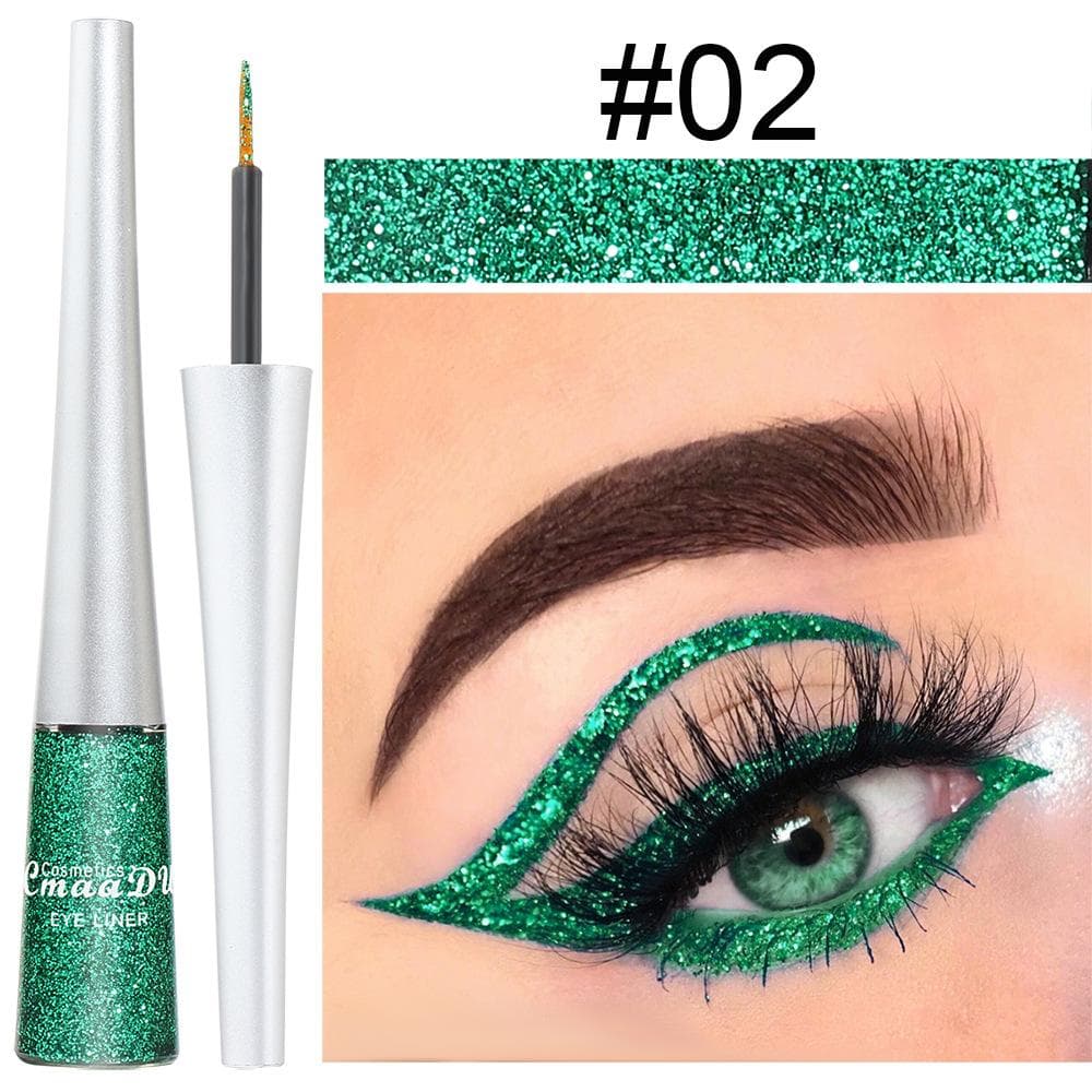 16 Colors Colorful Sequins Glitter Powder Liquid Eyeliner Glitter Eyeliner Metallic Shimmer Waterproof Glitter Eyeshadow for Party Festival Makeup #2