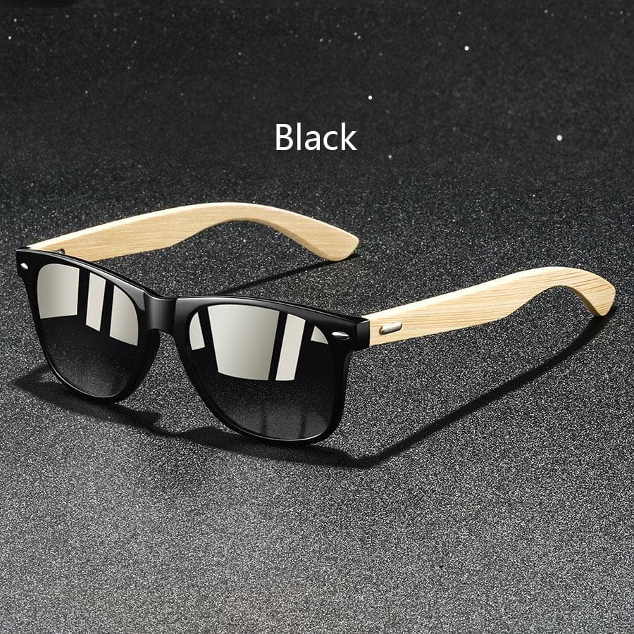 Fashion Bamboo Wood Vintage Sunglasses UV400 Luxury Designer Square Frame for Men Women Driving Fishing