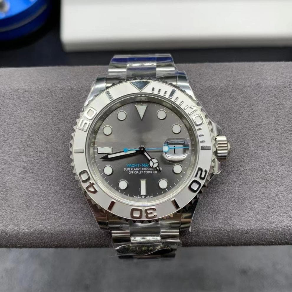 Rolex Yacht-Master 126622 Gray Luminous Calendar Mechanical Watch with Rubber Strap - Waterproof Sport Timepiece