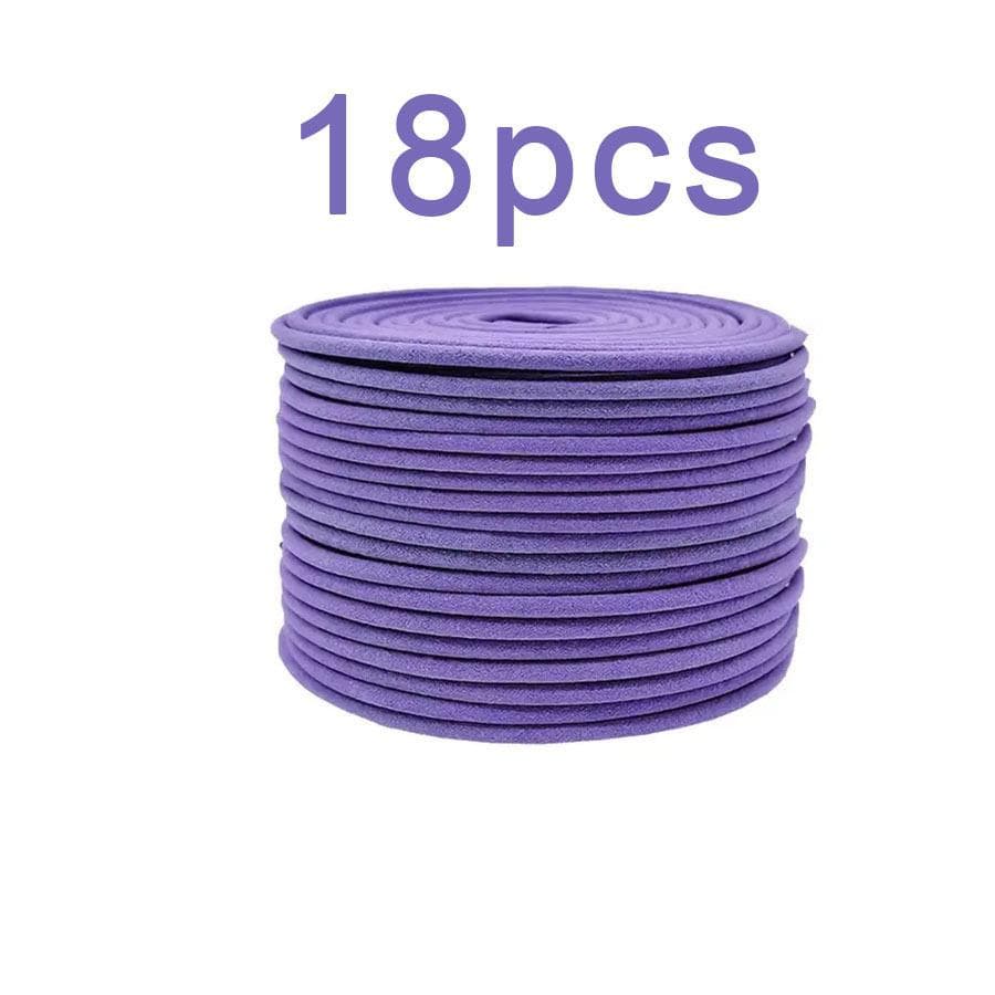 Hundred Day Floral Fragrance Roll - Natural Spiral | Long Burning (4 Hours) | Perfect for Terraces, Balconies, Pools, Camping, and Gardens 18 pieces/1 set purple