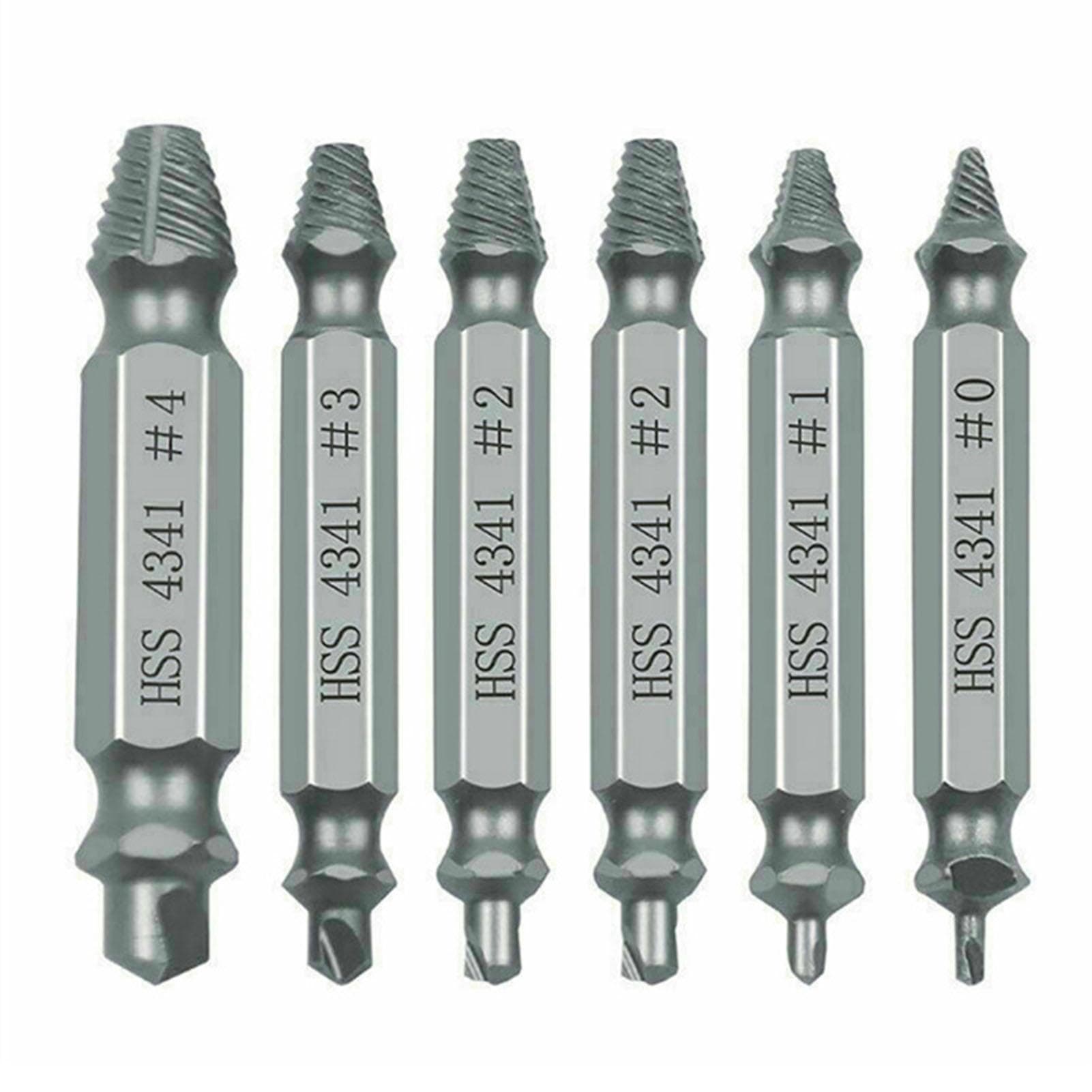 6Pcs Broken Screw Extractors Set Stripped Damaged Screw Remover Tool 6Pcs