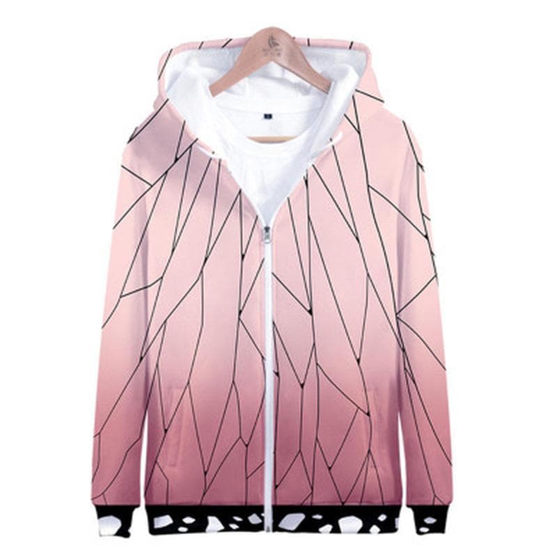 Anime Zipper Hoodies Demon Slayer Blade Kilo Gate Tanjirou 3d Digital Printed Clothes Hooded Plus Size XXXL