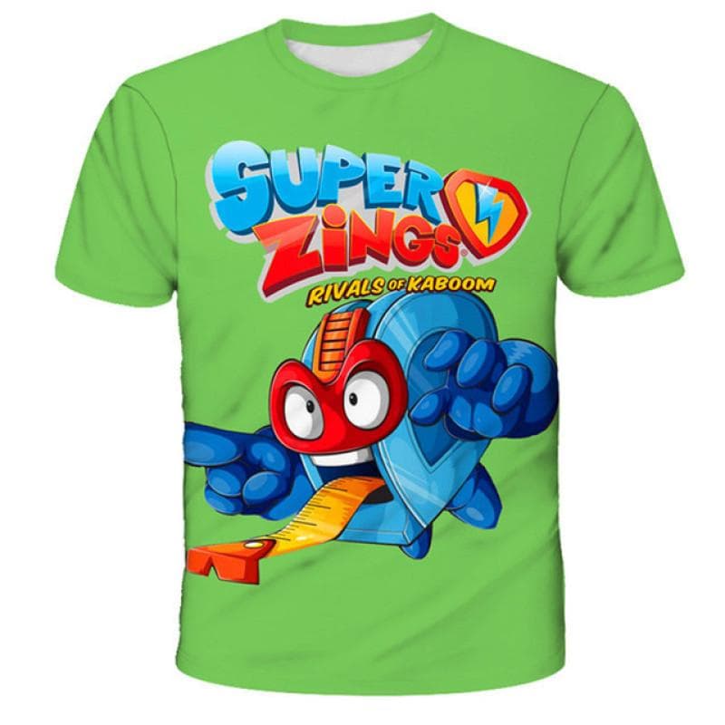 1-14 Years Super Zings Children Short Sleeve T-shirts Clothing Boys Girls Cartoon Casual Tshirts Clothes Unisex Cute Fashion Tee 140