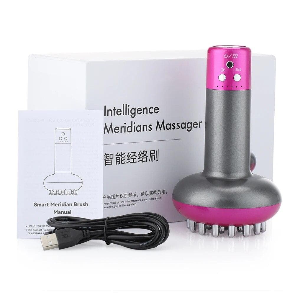 Electric Meridian Brush Massage Vibrating Infrared Scraping Lymphatic Drainage Machine Gua Sha Anti Cellulite Body Beauty Comb CN