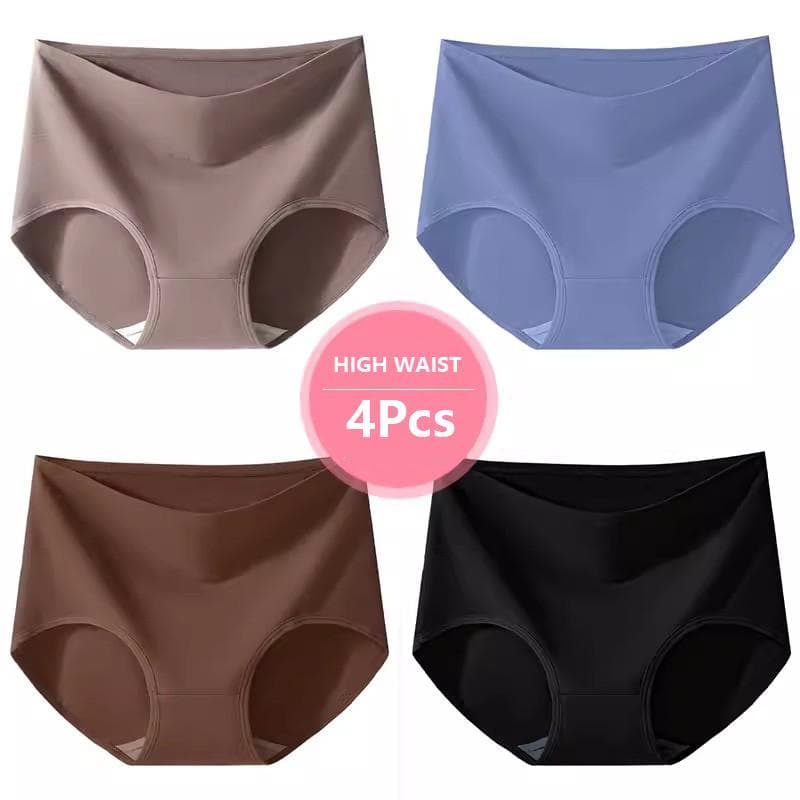 Plus Size M-5XL 4Pcs High Waist Cotton Panties Women Body Shaper Underwear Soft Print Girls Briefs Sexy Female Lingerie 3XL
