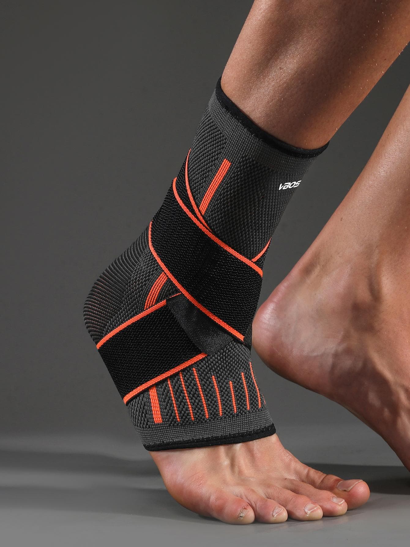 1PC Adjustable Ankle Brace Compression Sleeve With Arch Support Foot Stabilizer For Sports Injury M orange