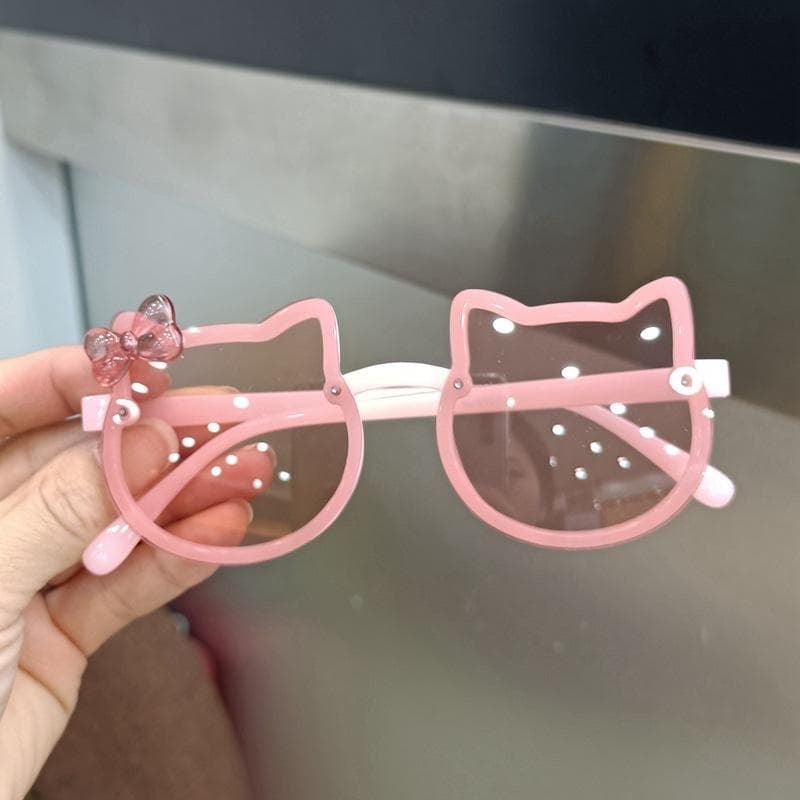 Summer Children Cute Cat Ear Sunglasses Outdoor UV Protection Sun Glasses Baby Girls Eyewear pink