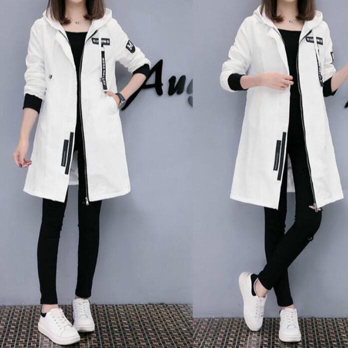 Women's Casual Hooded Jacket Baseball Uniform XXL white