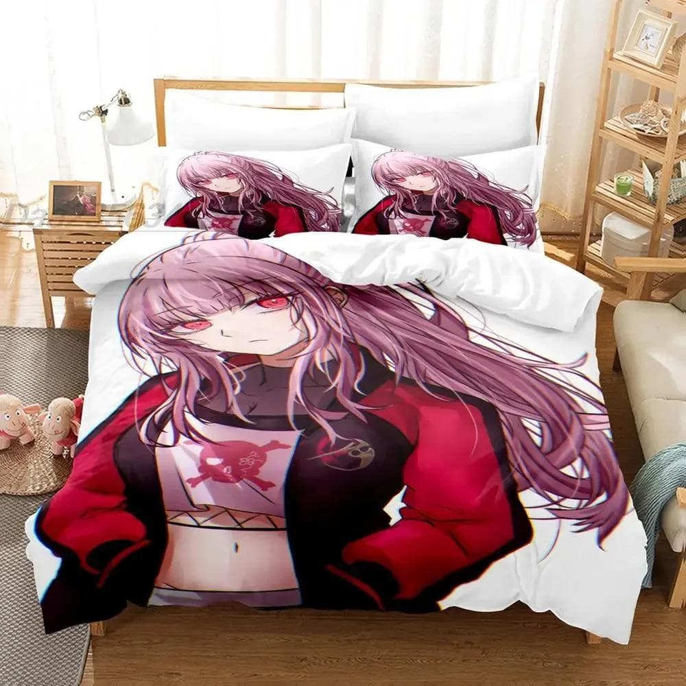 Mori Calliope Bedding Set Single Twin Full Queen King Size Bed Set Adult Kid Bedroom Duvet cover Sets 3D Print Kawaii Anime Girl 135X200cm-2pcs