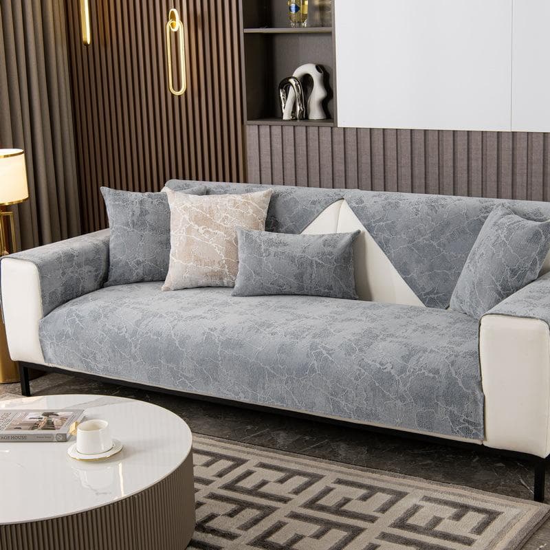 Soft Chenille Couch Cover for Living Room Solid Color Luxury Lightning Streaks Sofa Cover Modern Universal Non-slip Sofa Towel 70x70cm 1pcs