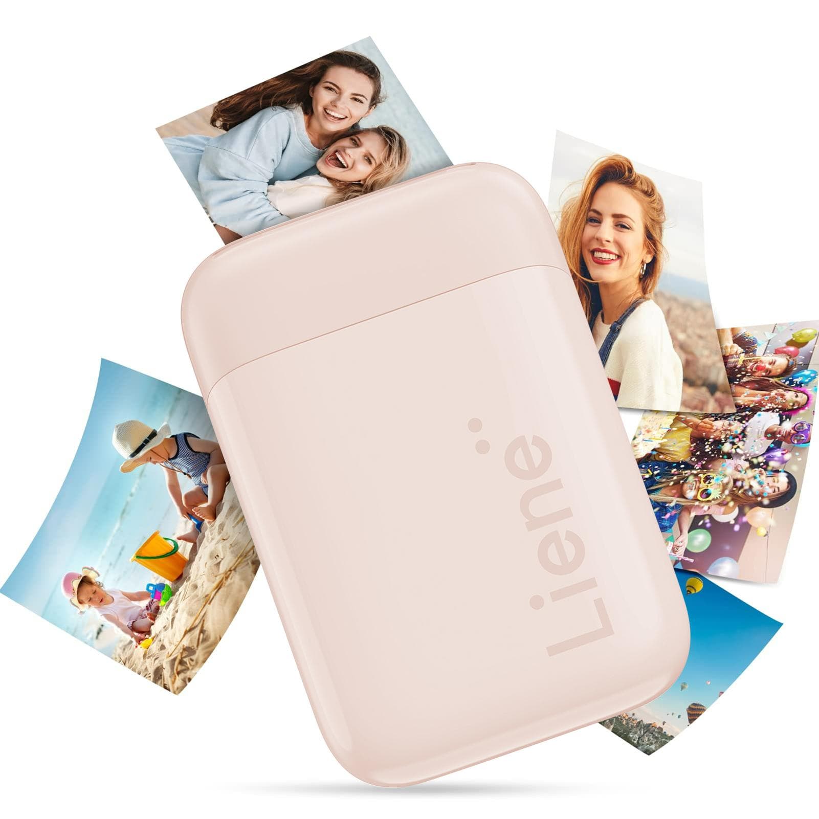 Liene Kiwi 2x3 Inch Mini Photo Printer Wireless Smartphone Instant Picture Printer with 5 ZINK pink