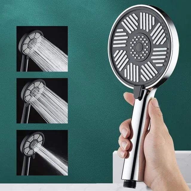 13cm Big Panel Shower Head High Pressure Rainfall Shower Water Saving 3 Modes Adjustable Shower Head Bathroom Accessories silver