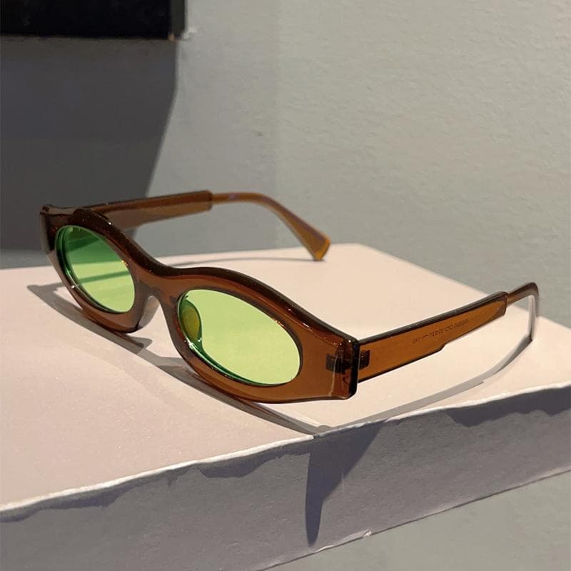 KAMMPT Oval Sunglasses Women Vintage Candy Color Retro Shades Fashion Beach Vacation Outdoor Sun Glasses without case