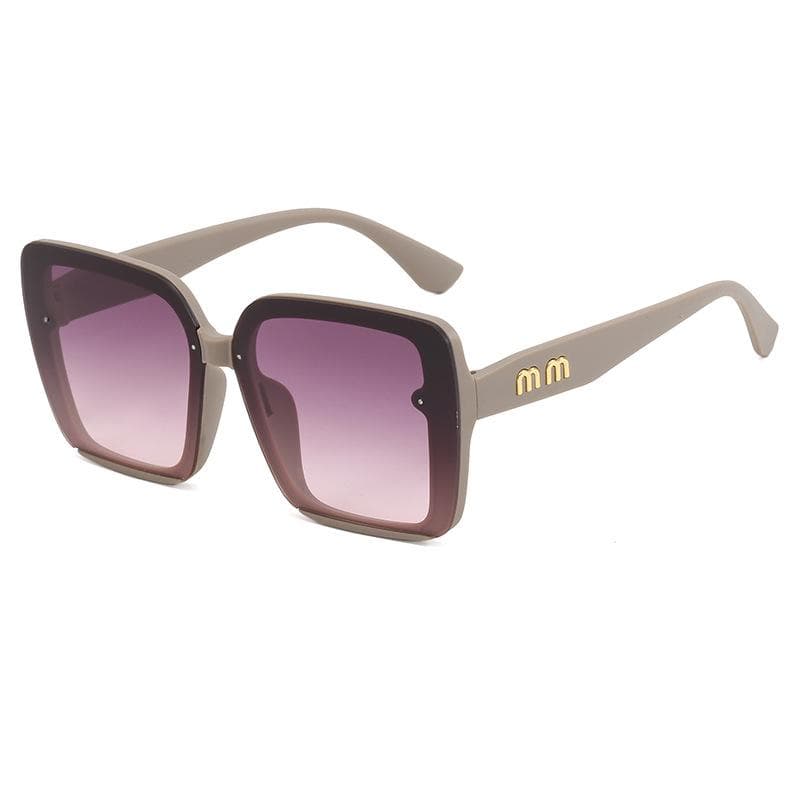 Big Frame Vintage Sunglasses for Women Men Retro Square Round Sun Glasses UV Protection Unisex Brand Eyewear MULTI
