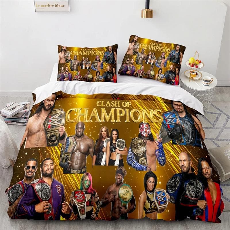 WWE EAW Bedding Set Single Twin Full Queen King Size Wrestling Game Bed Set Aldult Kid Bedroom Duvetcover Sets 3D Print 140x210cm 2pcs